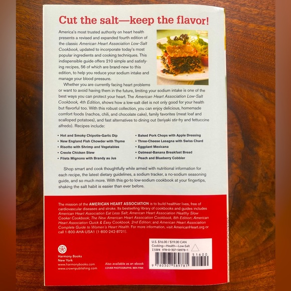 American Heart Association Low-Salt Cookbook 4th Edition - Picture 2 of 6